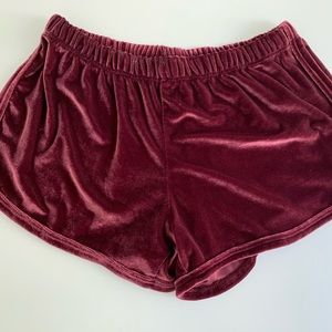 Brandy Melville Crushed Velvet Shorts